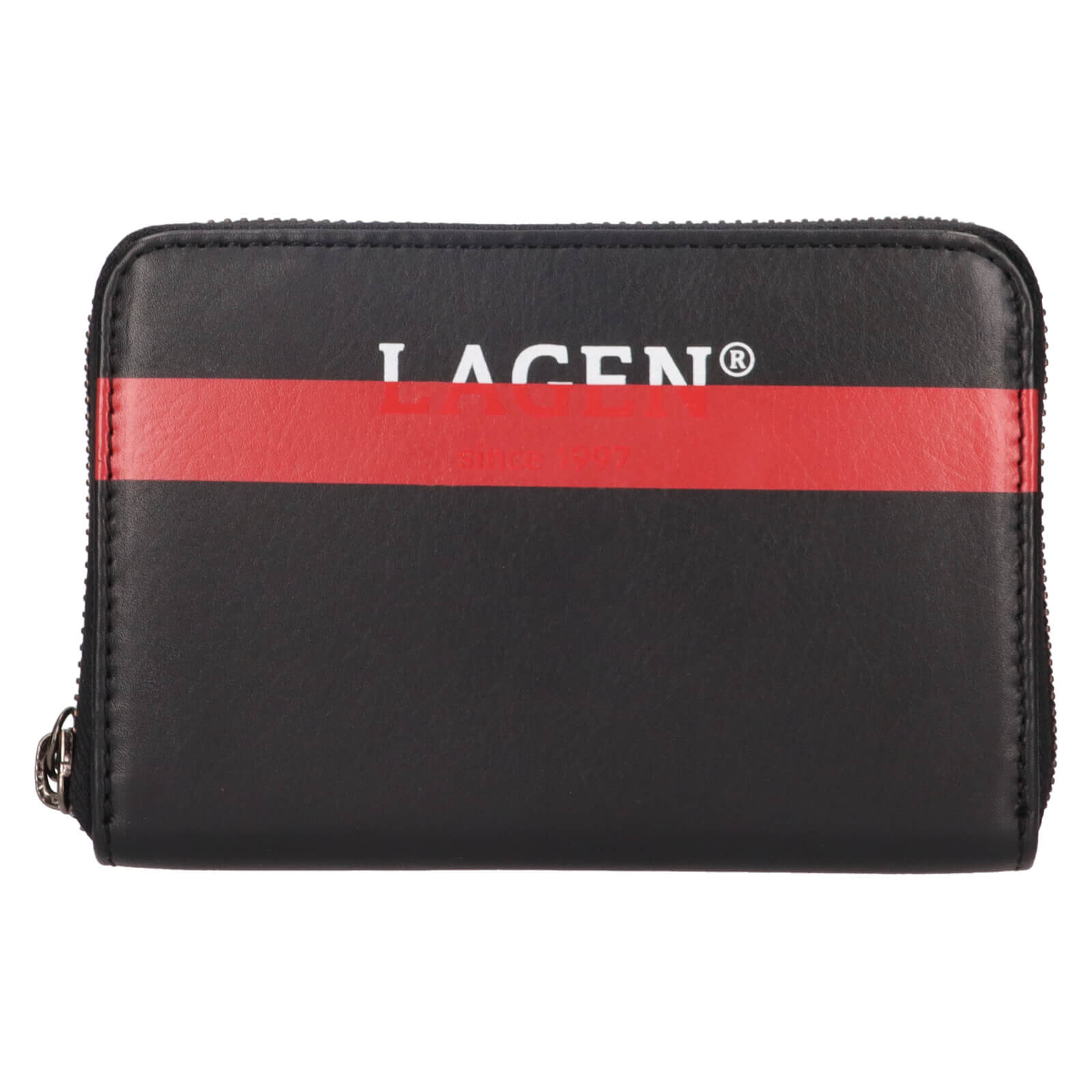 Dámská kožená peněženka Lagen Eluned - černo-červená