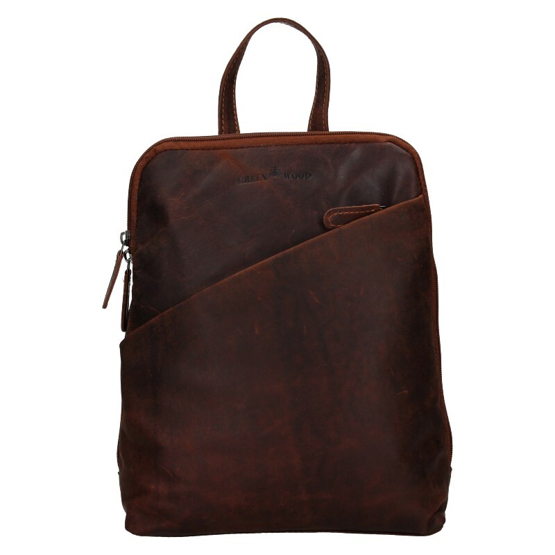 Dámský kožený batoh Greenwood Jade - hnědá