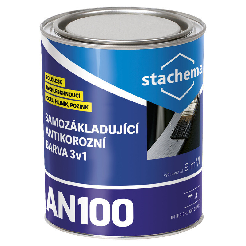 Nátěr samozákladující antikorozní Stachema AN100 černá 3 l