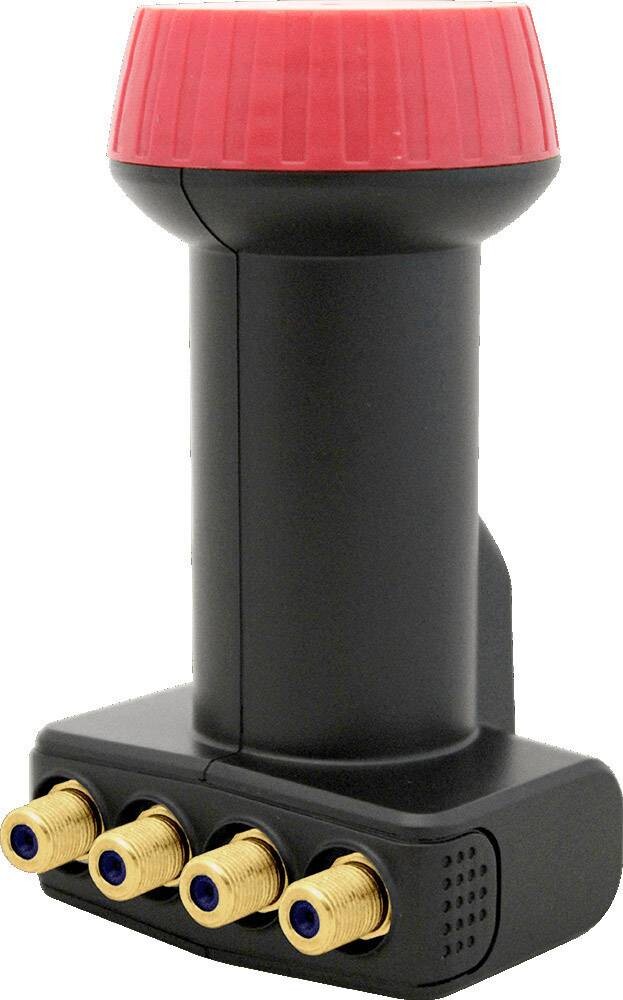 MegaSat Diavolo satelitní konvertor Quattro-LNB Velikost feedu: 40 mm pozlacené konektory, ochrana před vnějšími vlivy černá, červená