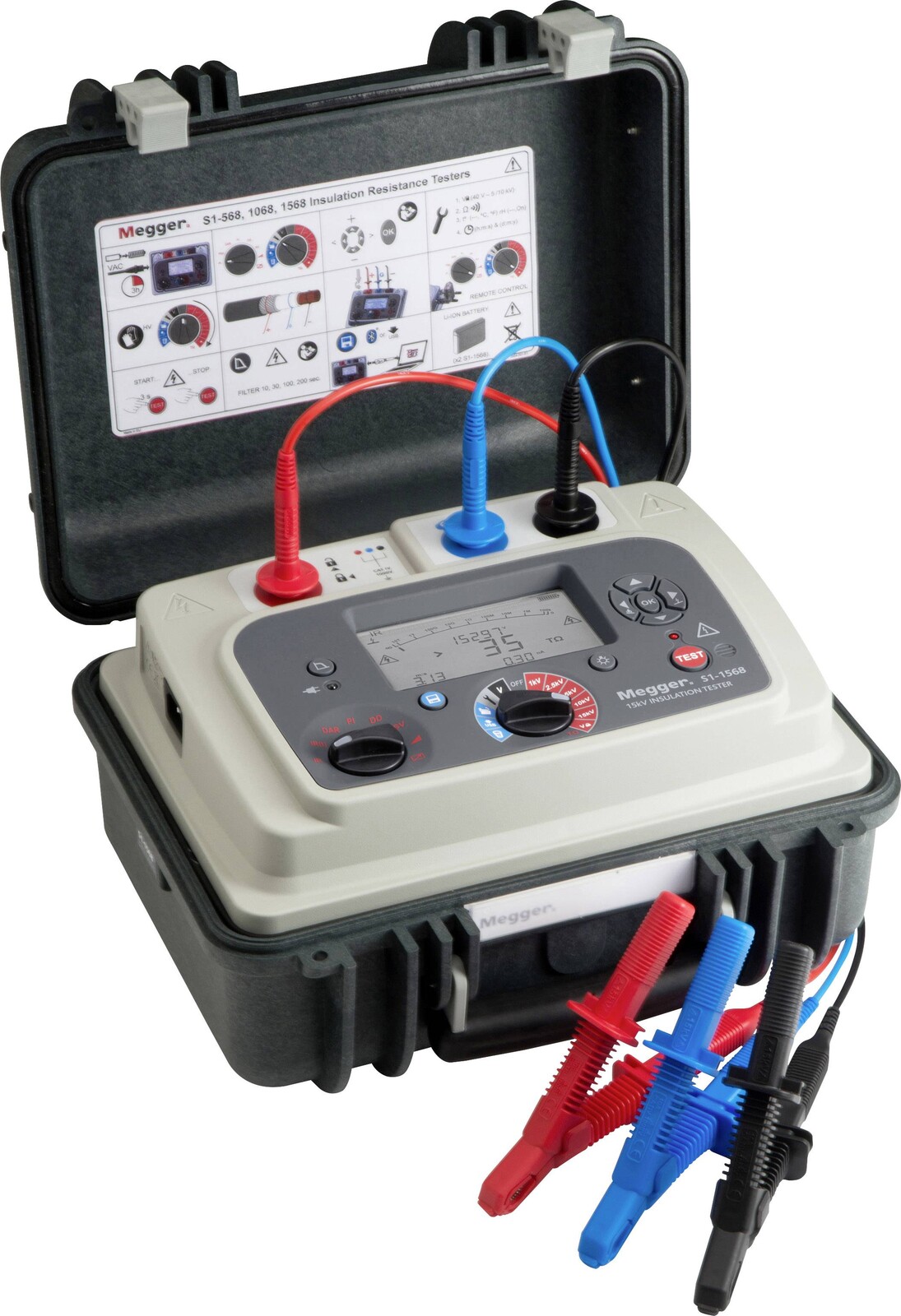 Megger S1-1568 DC tester izolací 250 V, 500 V, 1000 V, 2500 V, 5000 V, 10000 V, 15000 V 10 GΩ