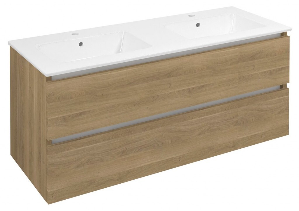 SAPHO EZARA dvojumyvadlová skříňka 120x55x46cm, dub cuneo EZ121-2525