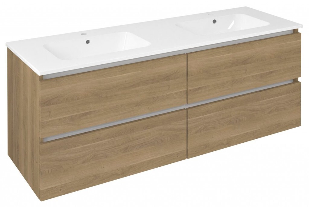 SAPHO EZARA dvojumyvadlová skříňka 140x55x46cm, dub cuneo EZ141-2525