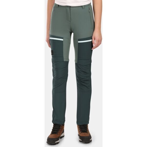 KILPI HOSIO Dámské outdoorové odepínací kalhoty, tmavě zelená, velikost