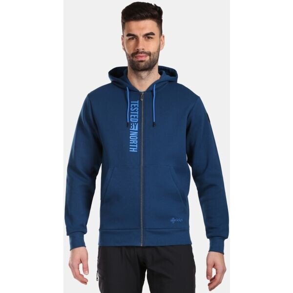 KILPI AVILA Pánská bavlněná mikina s kapucí, tmavě modrá, velikost