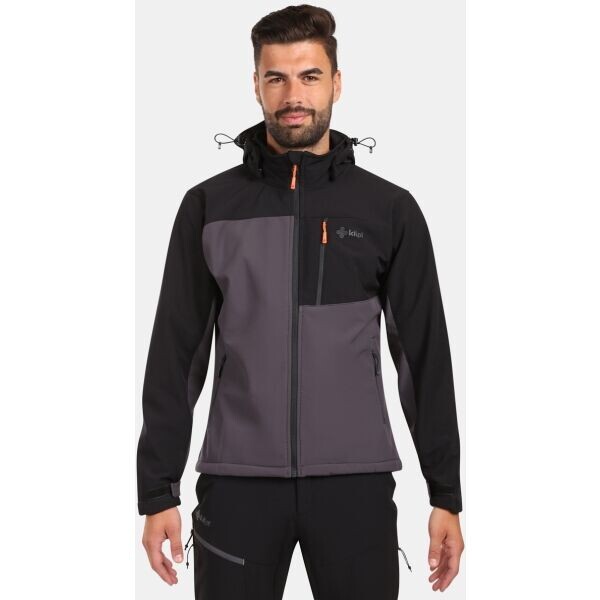 KILPI ONTAVIO Pánská softshellová bunda, tmavě šedá, velikost
