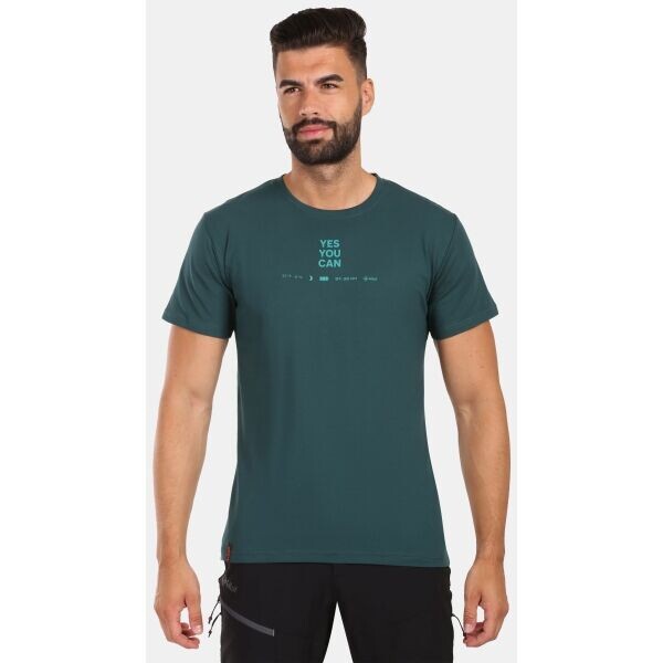KILPI DISCOVER Pánské bavlněné tričko, tmavě zelená, velikost