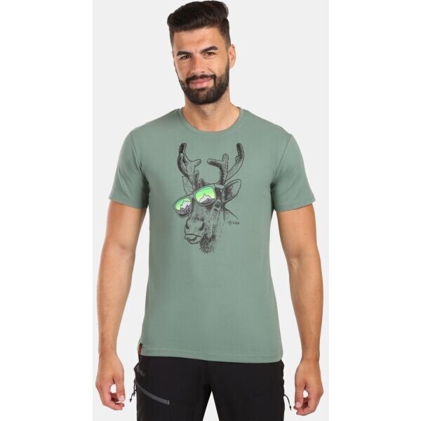 KILPI DISCOVER Pánské bavlněné tričko, khaki, velikost