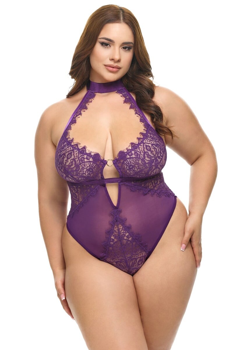 Fialové krajkové body Kennedy Plus