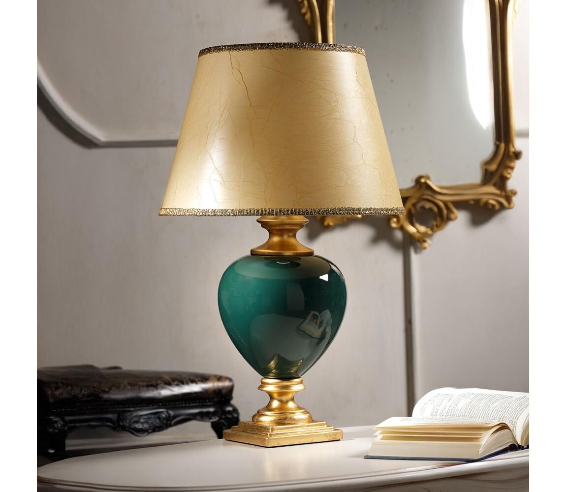 ONLI ONLI - Stolní lampa AMADEUS 1xE27/15W/230V 72 cm zelená/zlatá