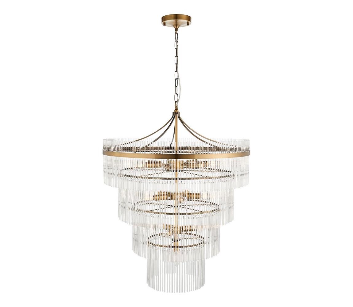 Endon Endon 112576 - Lustr na řetězu MARIETTA 16xE14/6W/230V mosaz/čirá