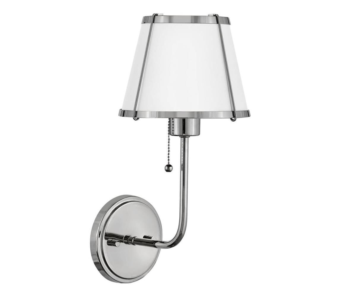 Elstead Hinkley HK-CLARKE1-PN-WH - Nástěnná lampa CLARKE 1xE27/40W/230V chrom/bílá