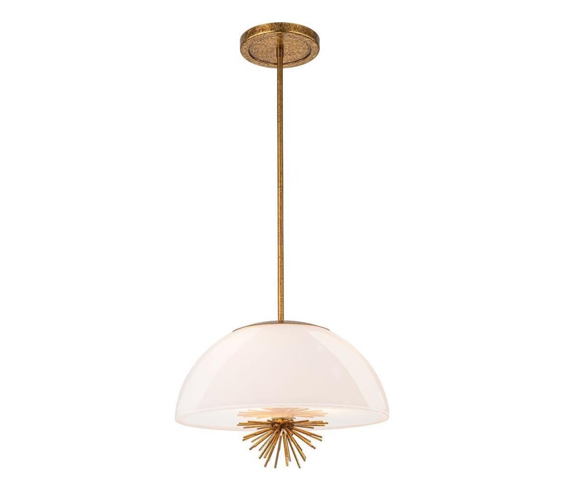Elstead Quoizel STARING-3P-DG-OPAL-Lustr na tyči STARING 3xE14/40W/230V pr.45,7cm zlatá