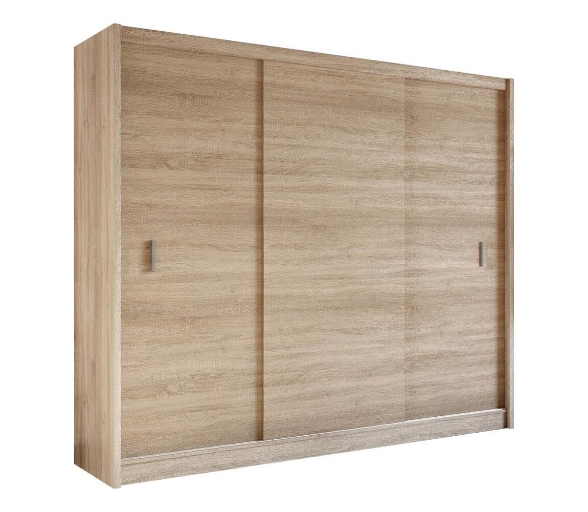 EMS Šatní skříň s posuvnými dveřmi SAPHIRA 250x215 cm dub sonoma