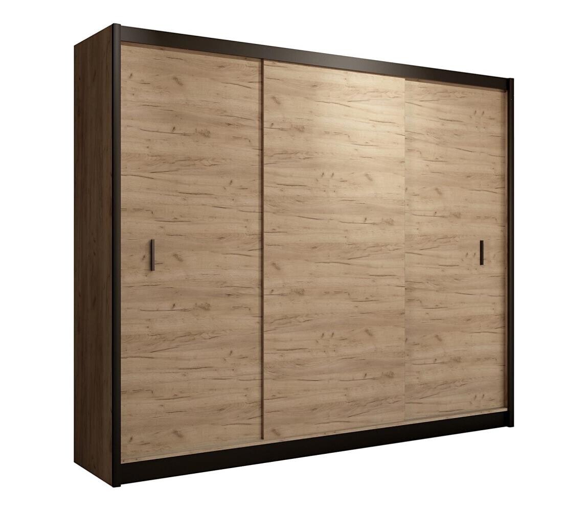 EMS Šatní skříň s posuvnými dveřmi SAPHIRA 250x215 cm dub craft