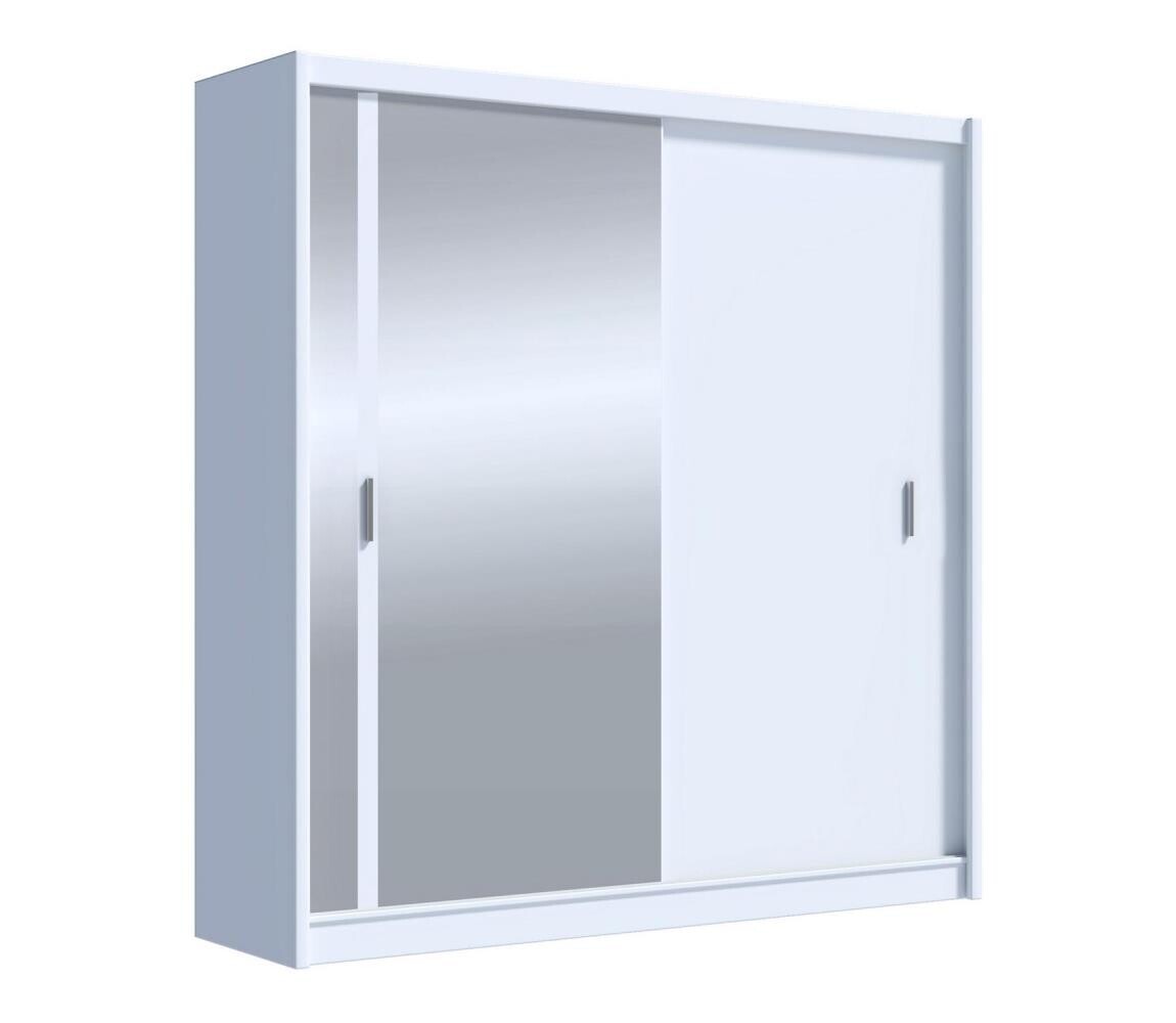 EMS Šatní skříň se zrcadlem SABRINA 203x215 cm bílá