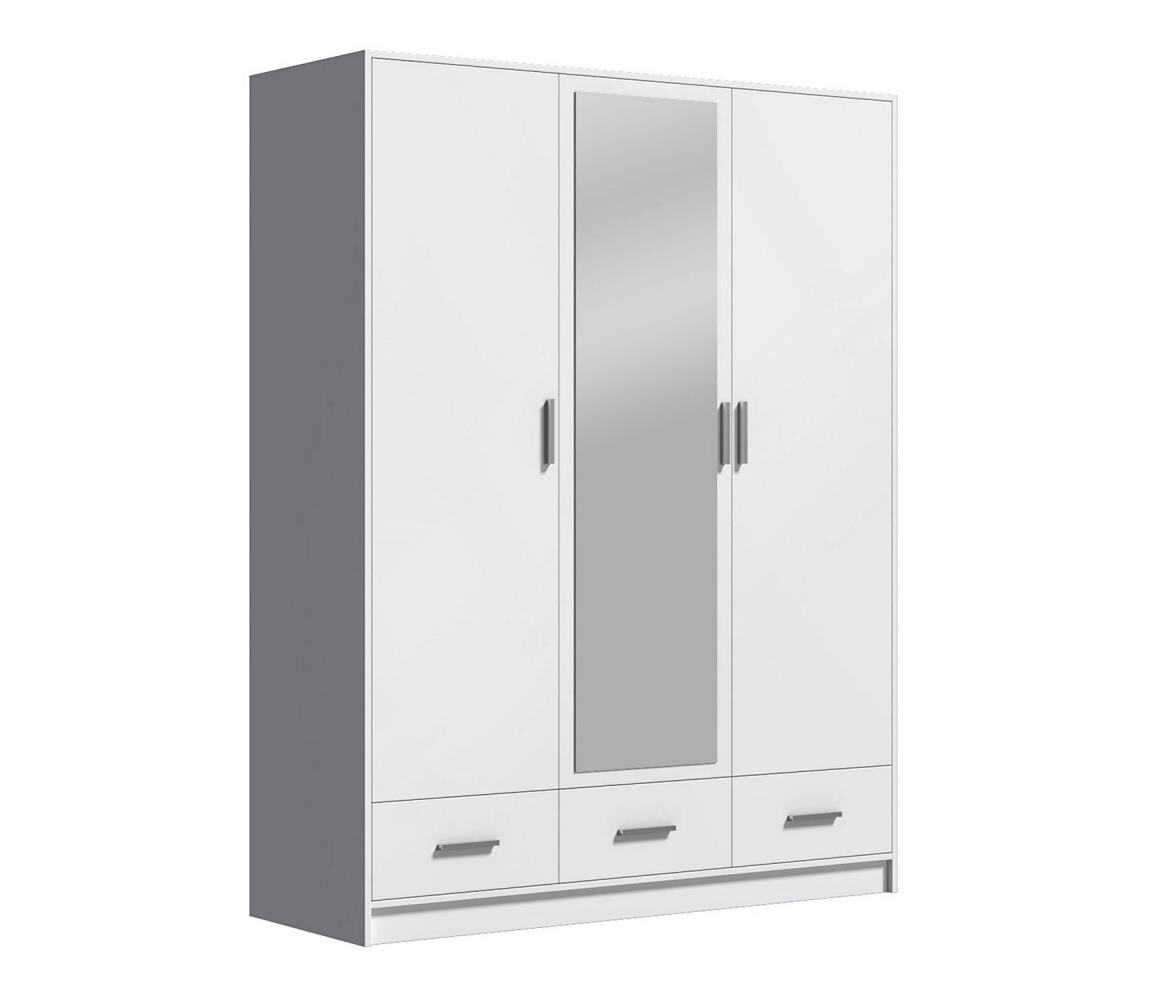 EMS Šatní skříň se zrcadlem SANNA 150x215 cm bílá