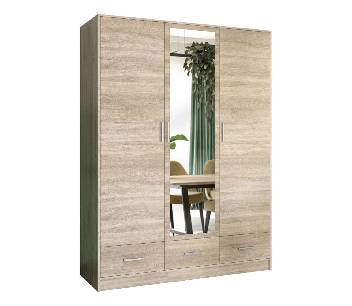 EMS Šatní skříň se zrcadlem SANNA 150x215 cm dub sonoma