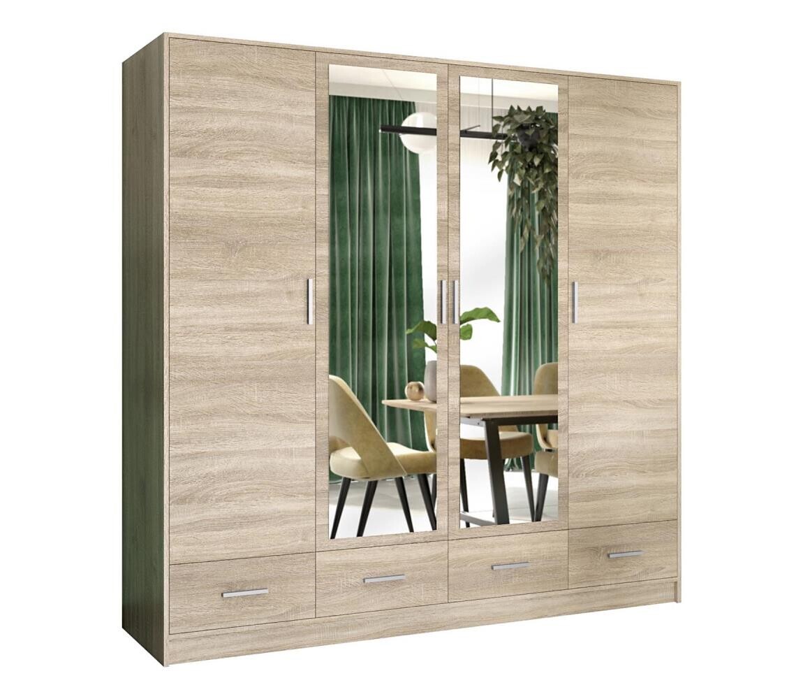 EMS Šatní skříň se zrcadlem SANNA 200x215 cm dub sonoma