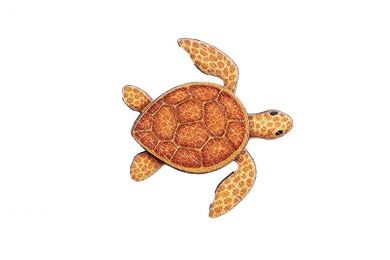 Dřevěná brož Želva