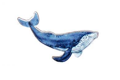 Dřevěná brož Velryba – by Epipi