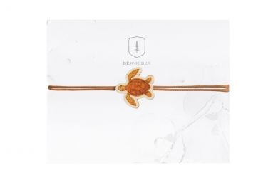 Dřevěný provázkový náramek Želva