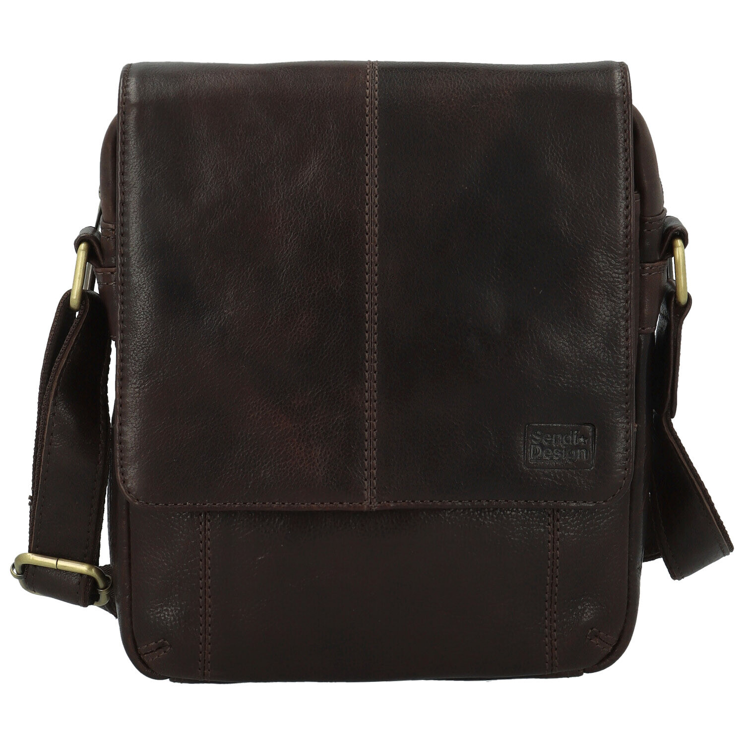 Pánská kožená crossbody taška hnědá - Sendi Design Edison hnědá