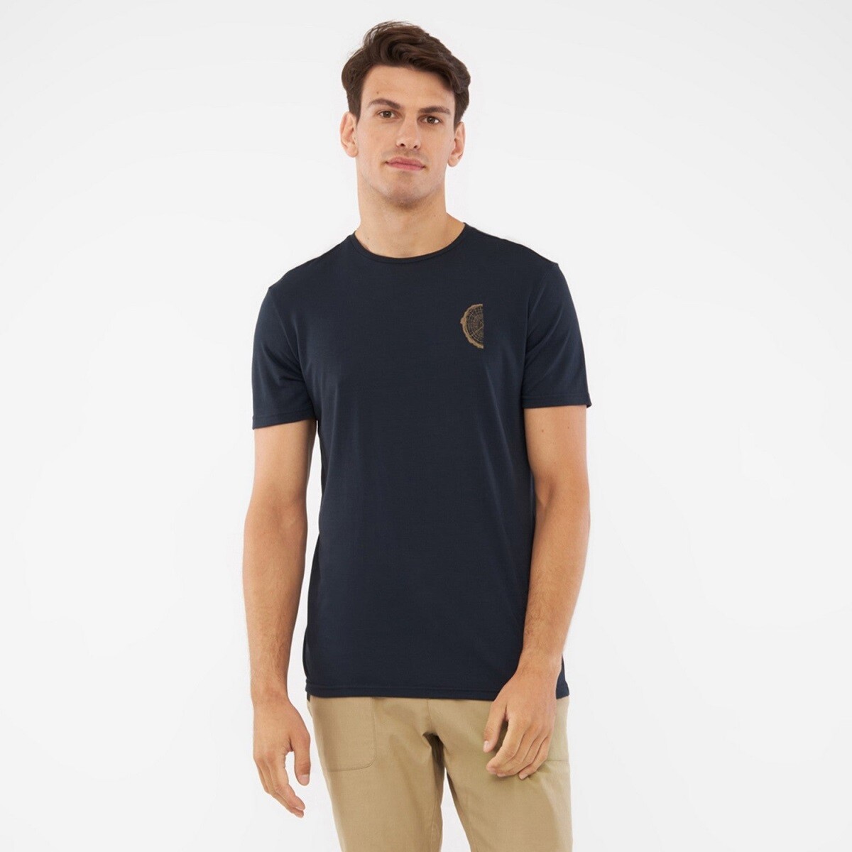 Pánské bambusové tričko viking rune tmavě modrá/hnědá l