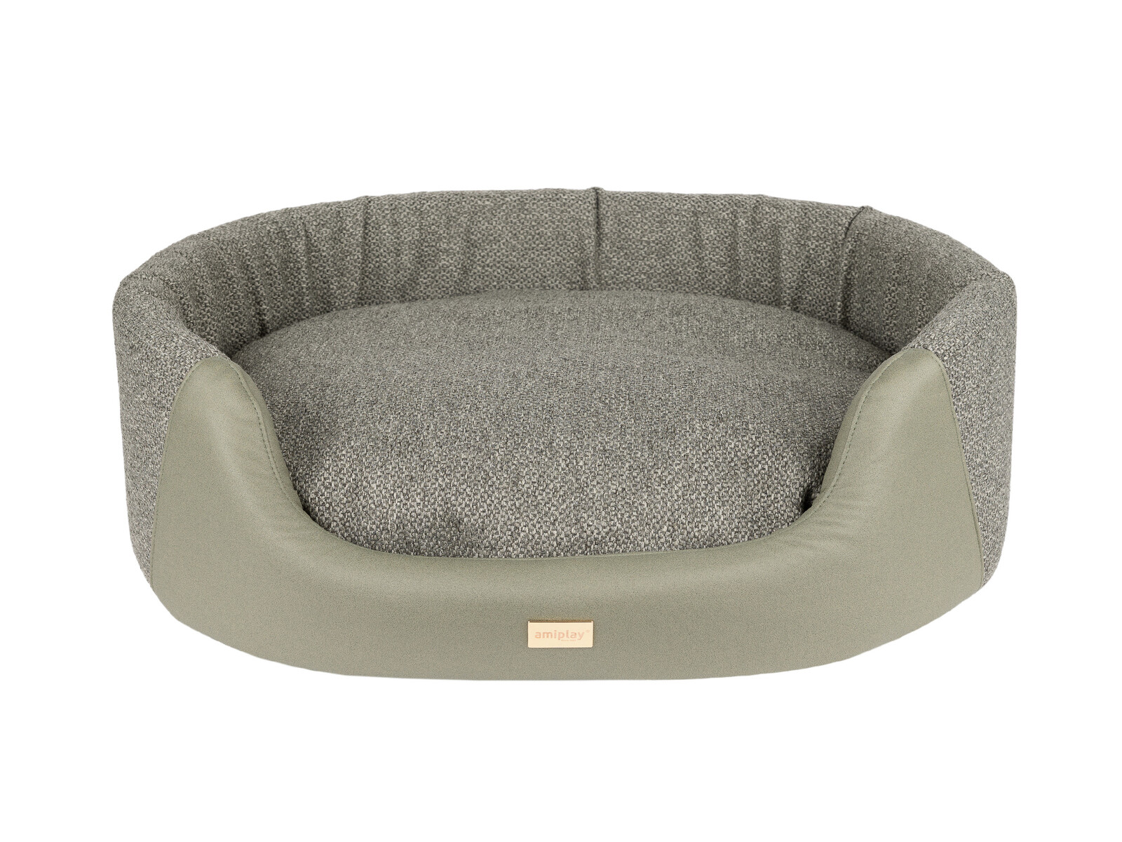 Pelíšek pro psa oválný MILLY ZipClean zelená velikost S, M, L Rozměr: S - 54x45x16 cm