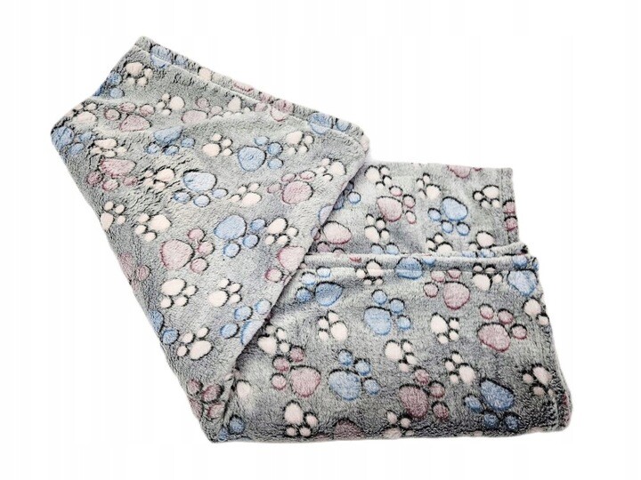 Deka pro psy ZORRO šedá vzor tlapičky 100x70 cm Mybesthome