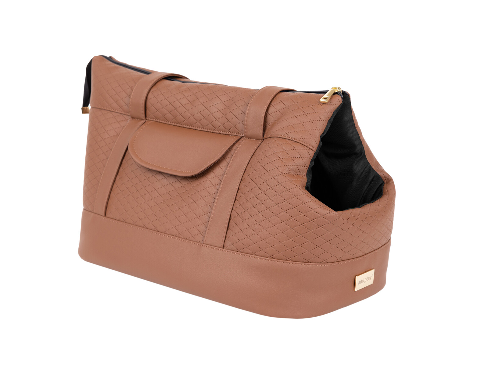 Přepravní taška pro psy PARIS hnědá velikost S, L Rozměr: S - 35x21x24 cm