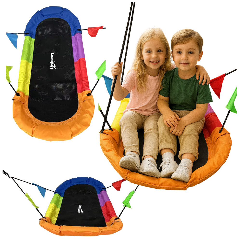 mamido Dětská hnízdová houpačka 167×75 cm duhová