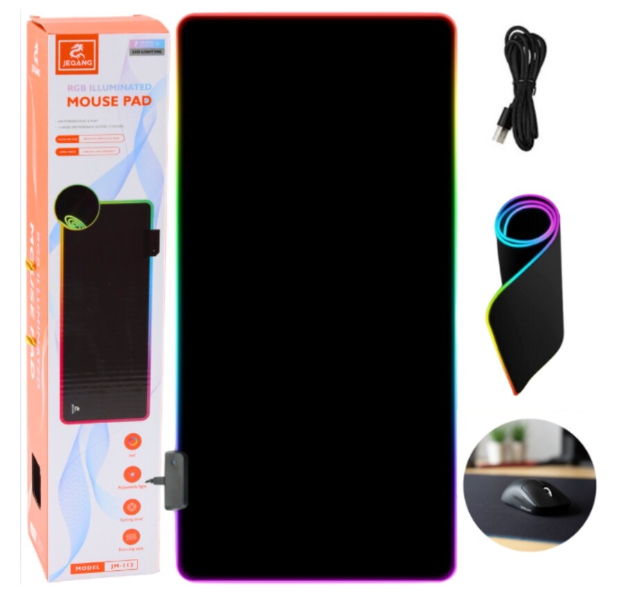 mamido Herní podložka pod myš a klávesnici s RGB podsvícením 80x30 cm