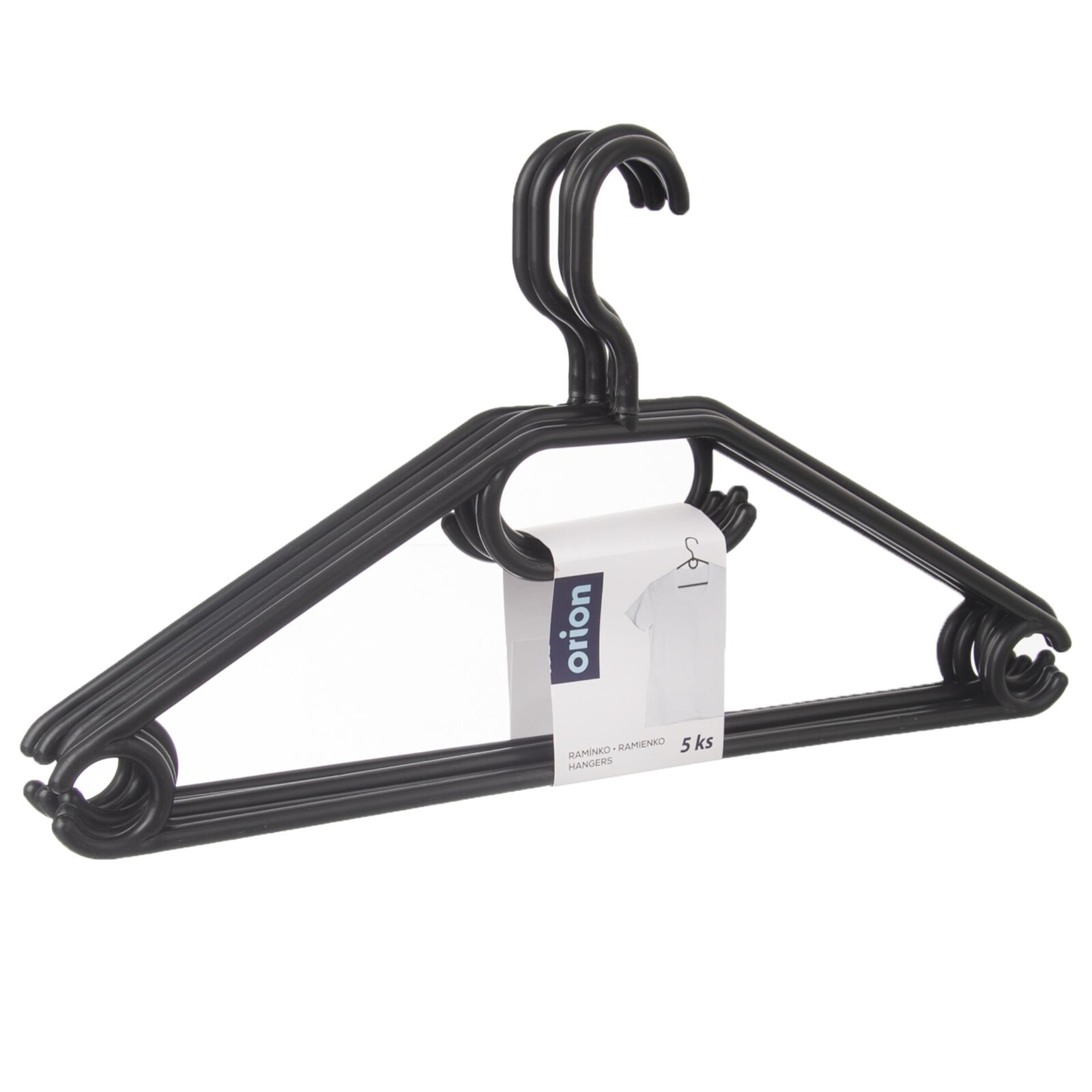 Tvoříme vaši domácnost - Orion Ramínko plastové, otočné - 5 ks v balení, černé