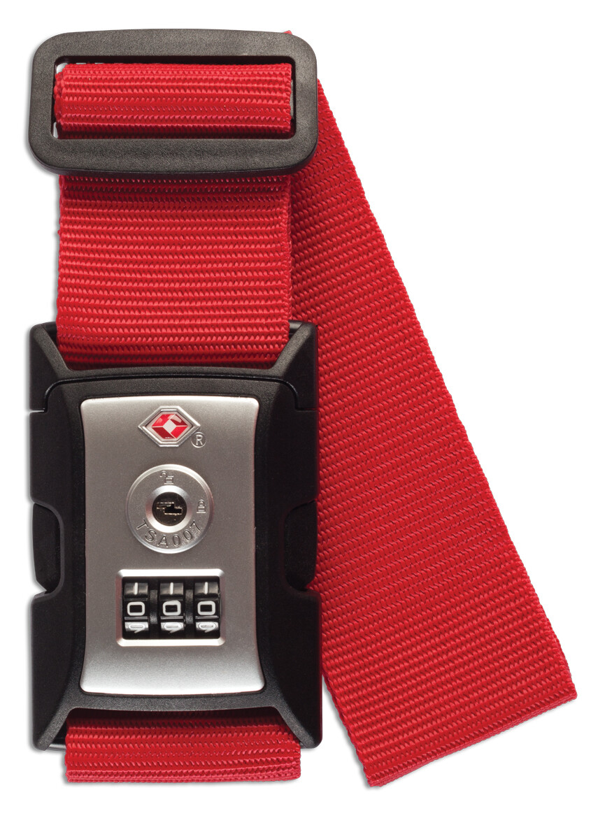 Bezpečnostní popruh na zavazadlo s TSA zámkem Worldpack - červená