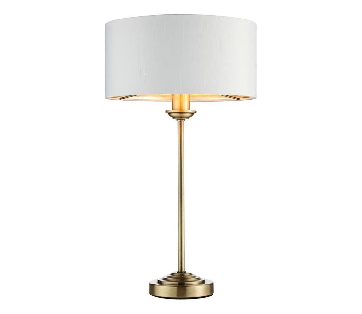 Endon Endon 104054 - Stolní lampa HIGHCLERE 1xE14/7W/230V bílá/mosaz pr. 25 cm