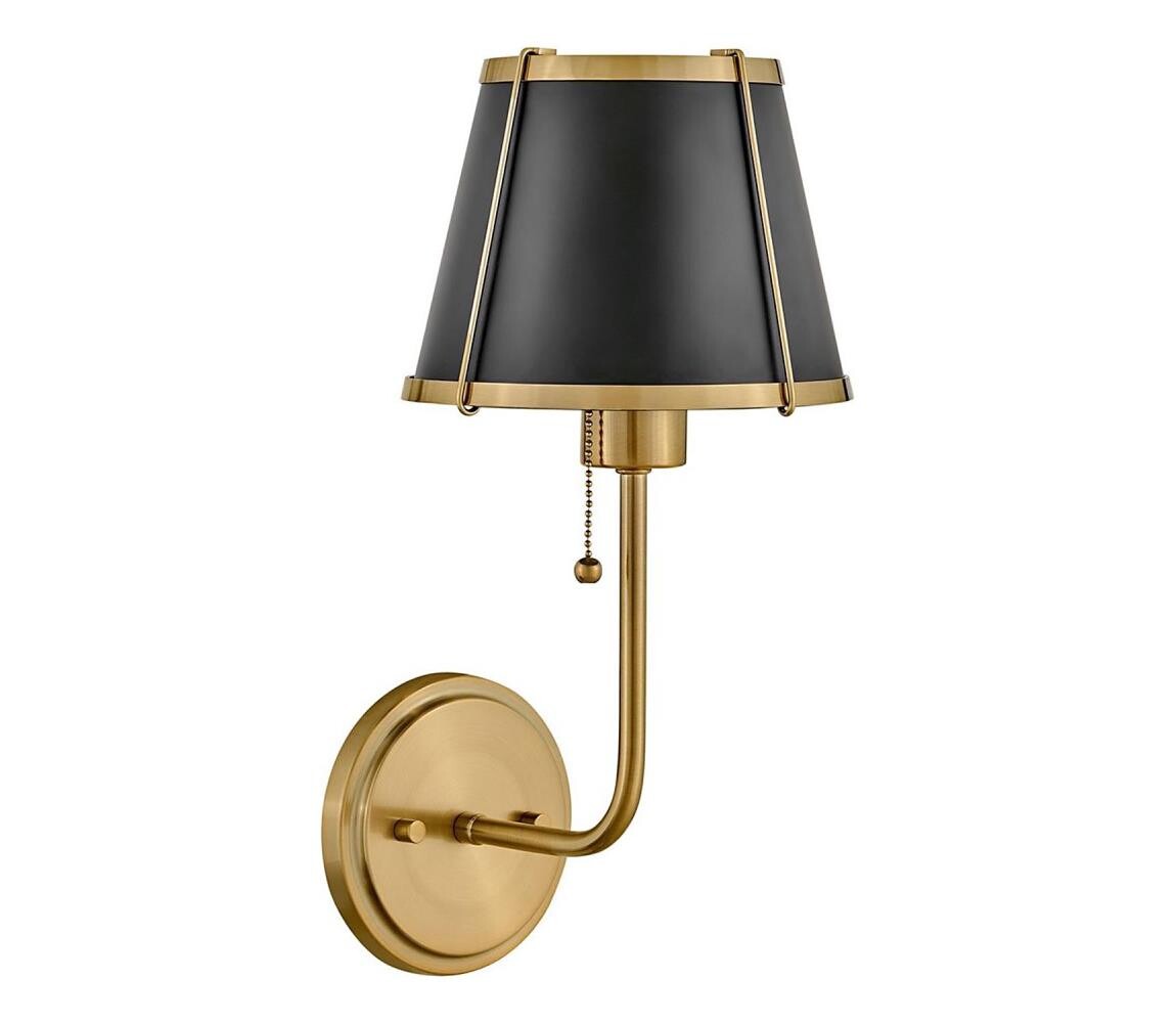 Elstead Hinkley HK-CLARKE1-BR-BK - Nástěnná lampa CLARKE 1xE27/40W/230V mosaz/černá