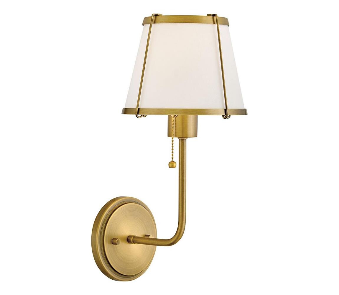 Elstead Hinkley HK-CLARKE1-DBR-OW - Nástěnná lampa CLARKE 1xE27/40W/230V mosaz/bílá