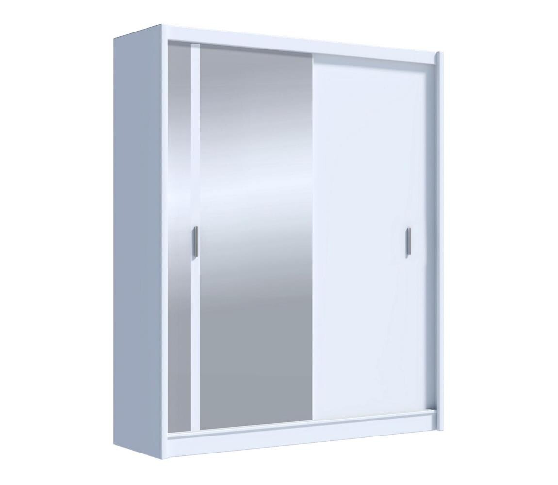 EMS Šatní skříň se zrcadlem SABRINA 180x215 cm bílá