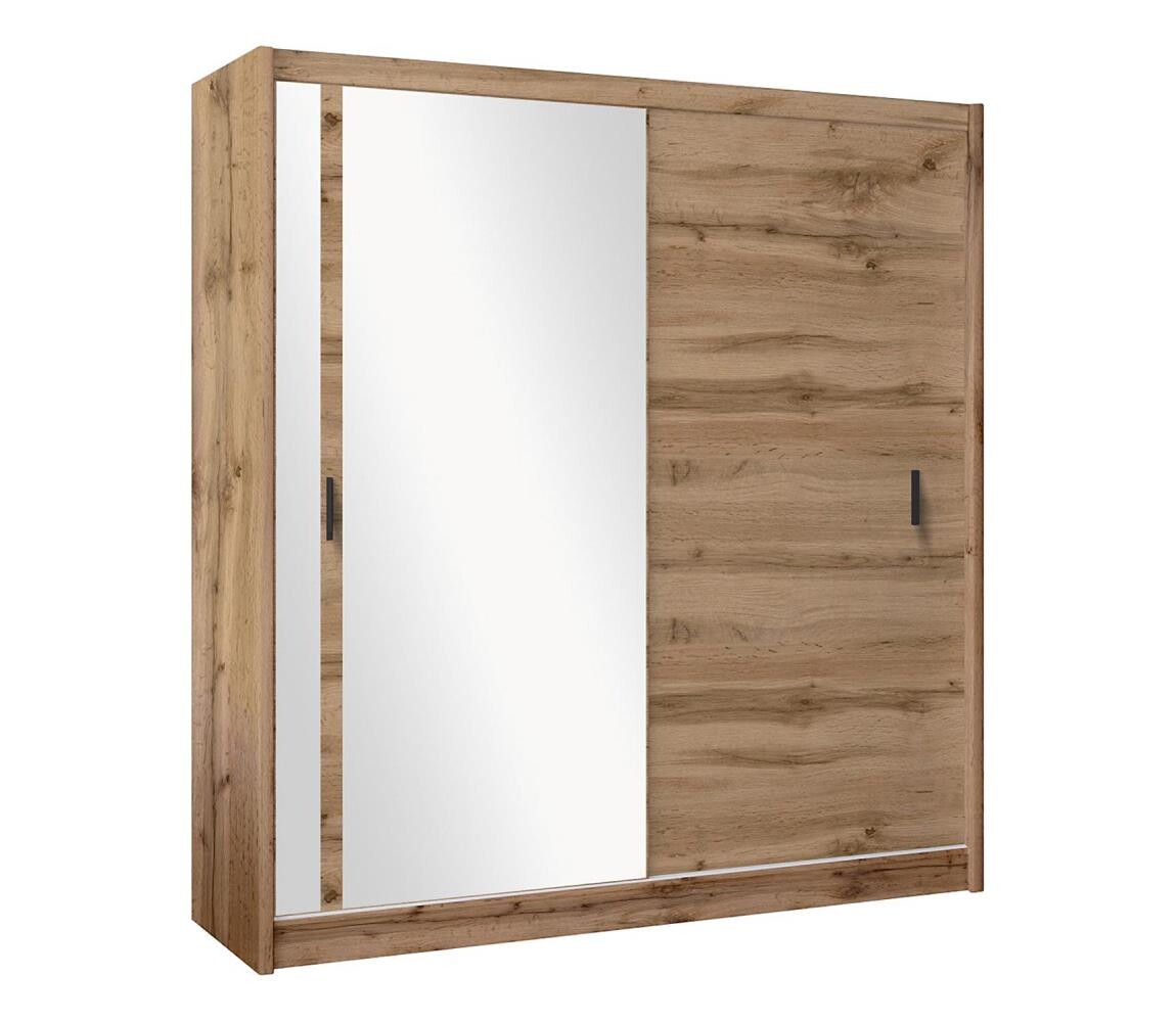 EMS Šatní skříň se zrcadlem SABRINA 203x215 cm dub woltan