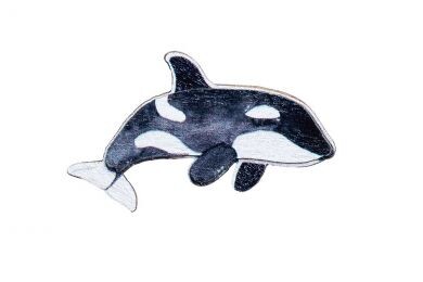 Dřevěná brož Kosatka – by Epipi