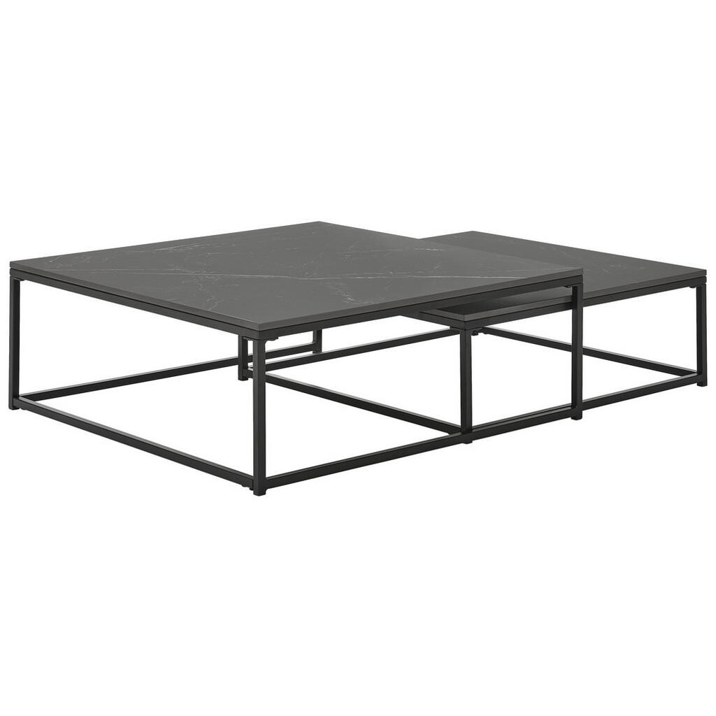 Livetastic SADA KONFERENČNÍCH STOLKŮ, černá, kov, keramika, 75/65/27/22/75/65 cm