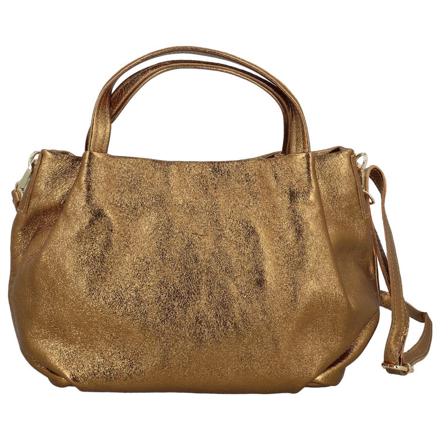 Dámská kožená kabelka do ruky bronzová - Delami Vera Pelle Marillyn bronzová