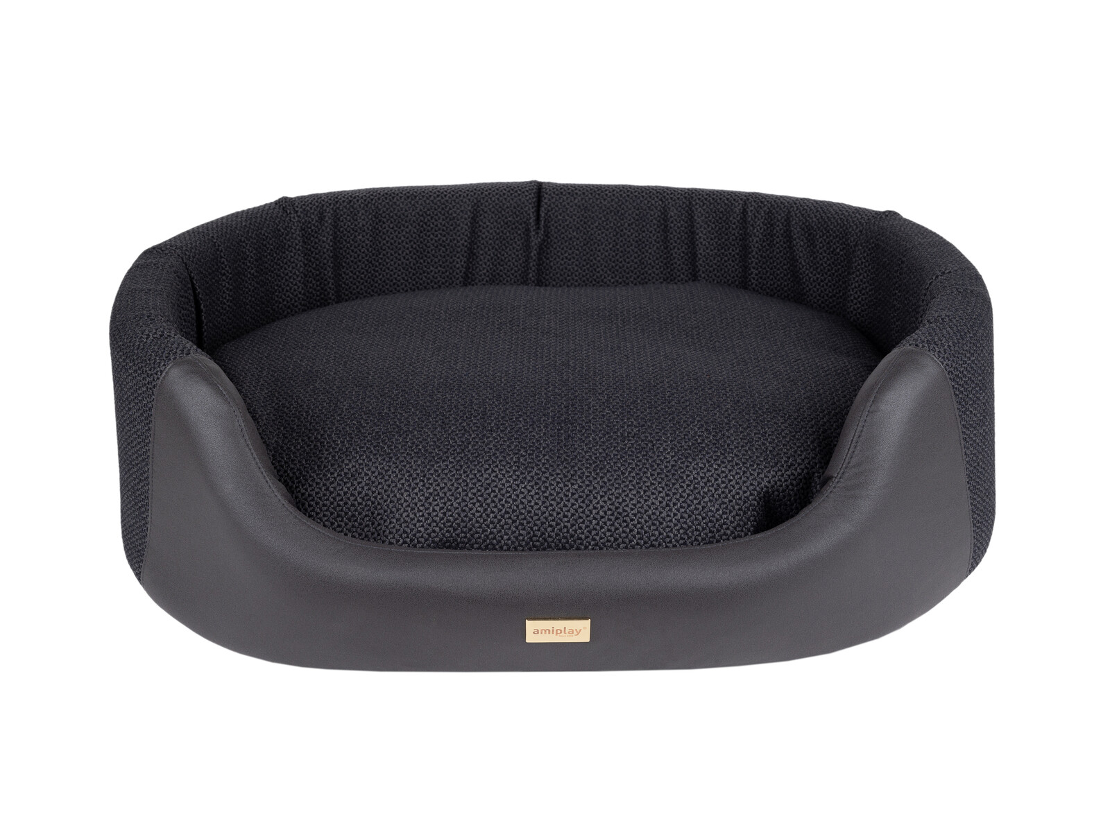 Pelíšek pro psa oválný MILLY ZipClean černá velikost S, M, L Rozměr: S - 54x45x16 cm