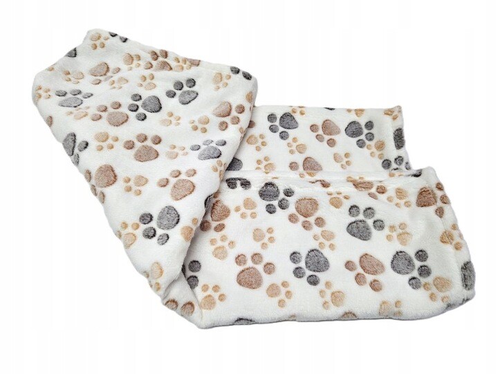 Deka pro psy ZORRO béžová vzor tlapičky 100x70 cm Mybesthome
