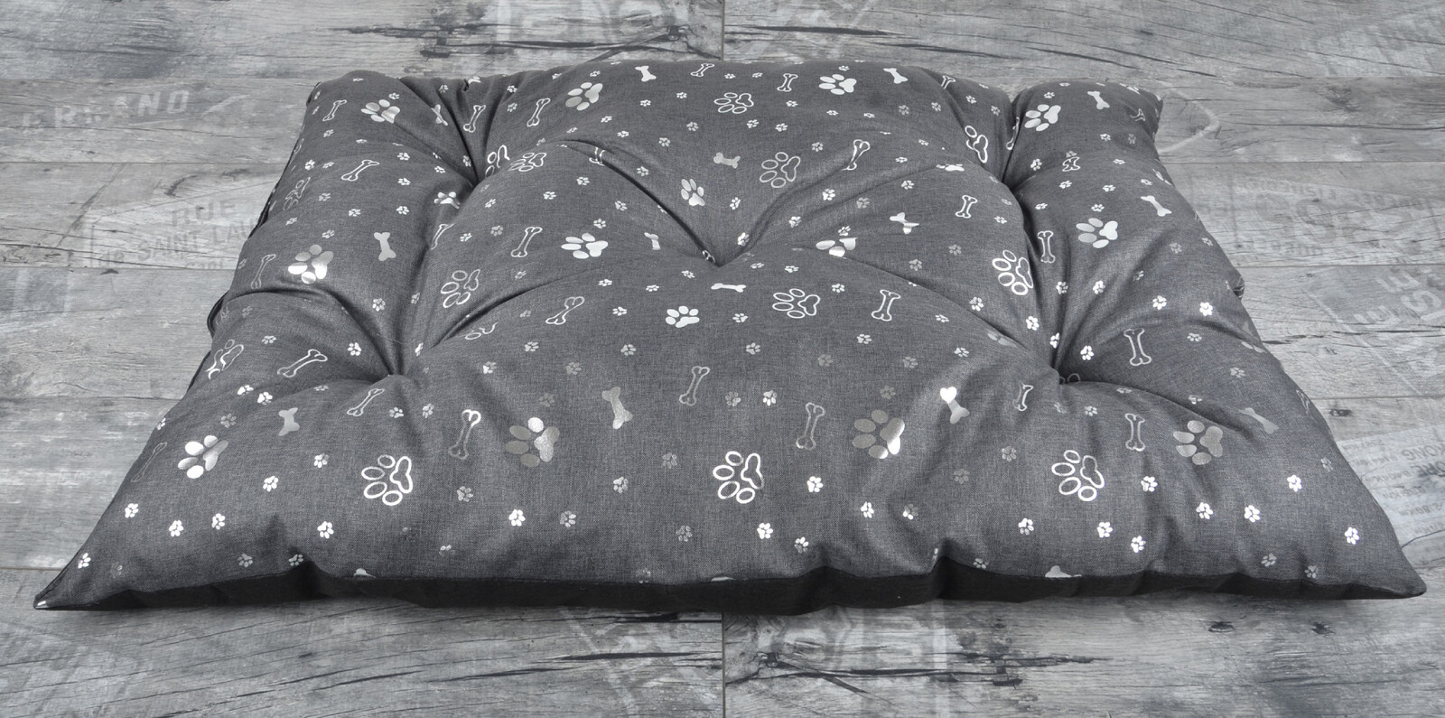Polštář pro psy CHARLIE 90x60x15 cm, antracitová/stříbrná, Mybesthome