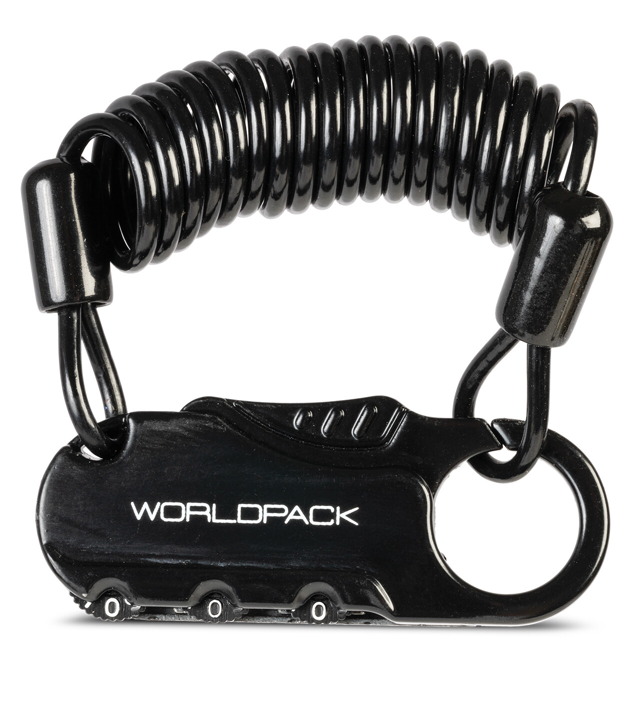 Bezpečnostní kódový zámek s lankem Worldpack - černý