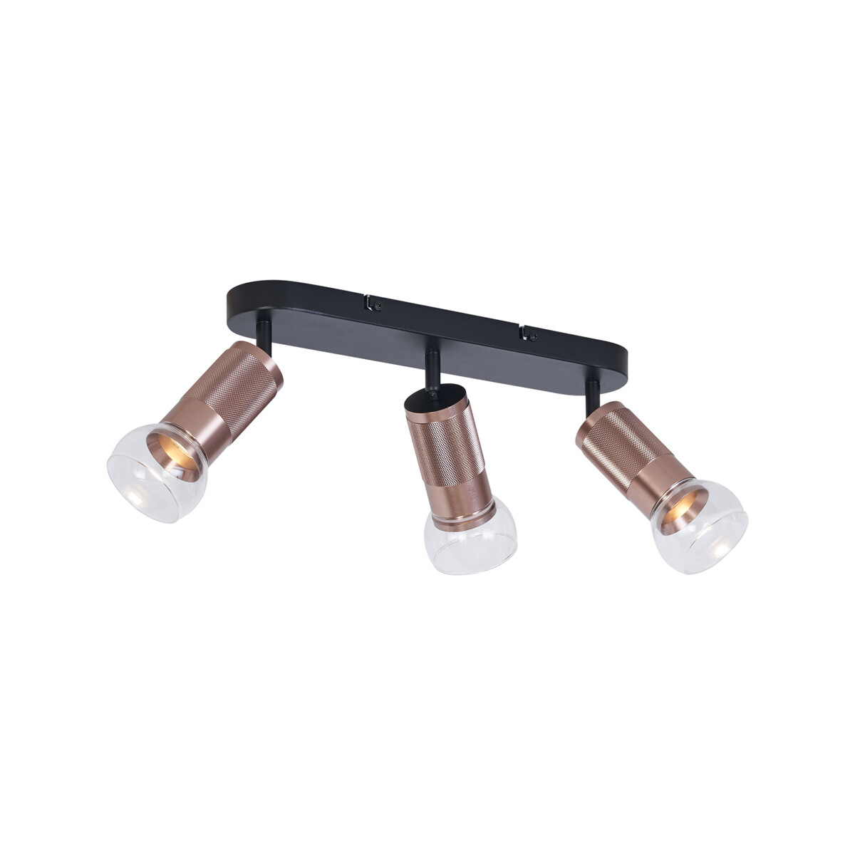 Zaoblené stropní bodové svítidlo tmavě bronzové 3-světelné nastavitelné - Veerle