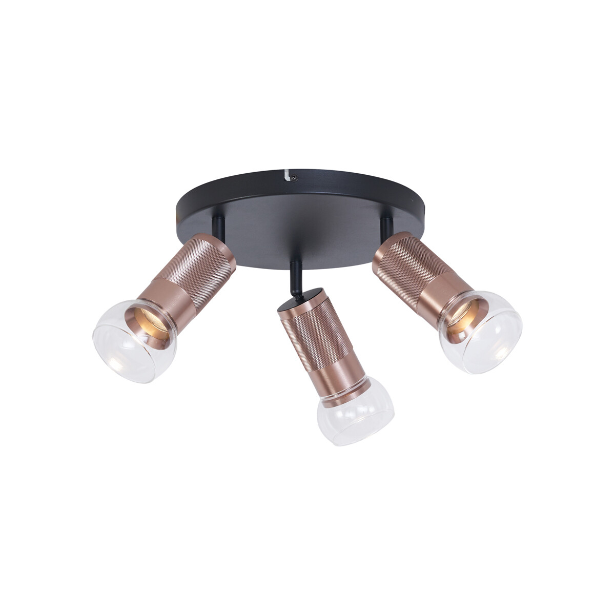 Kulaté stropní bodové svítidlo tmavě bronzové kulaté 3-světelné nastavitelné - Veerle