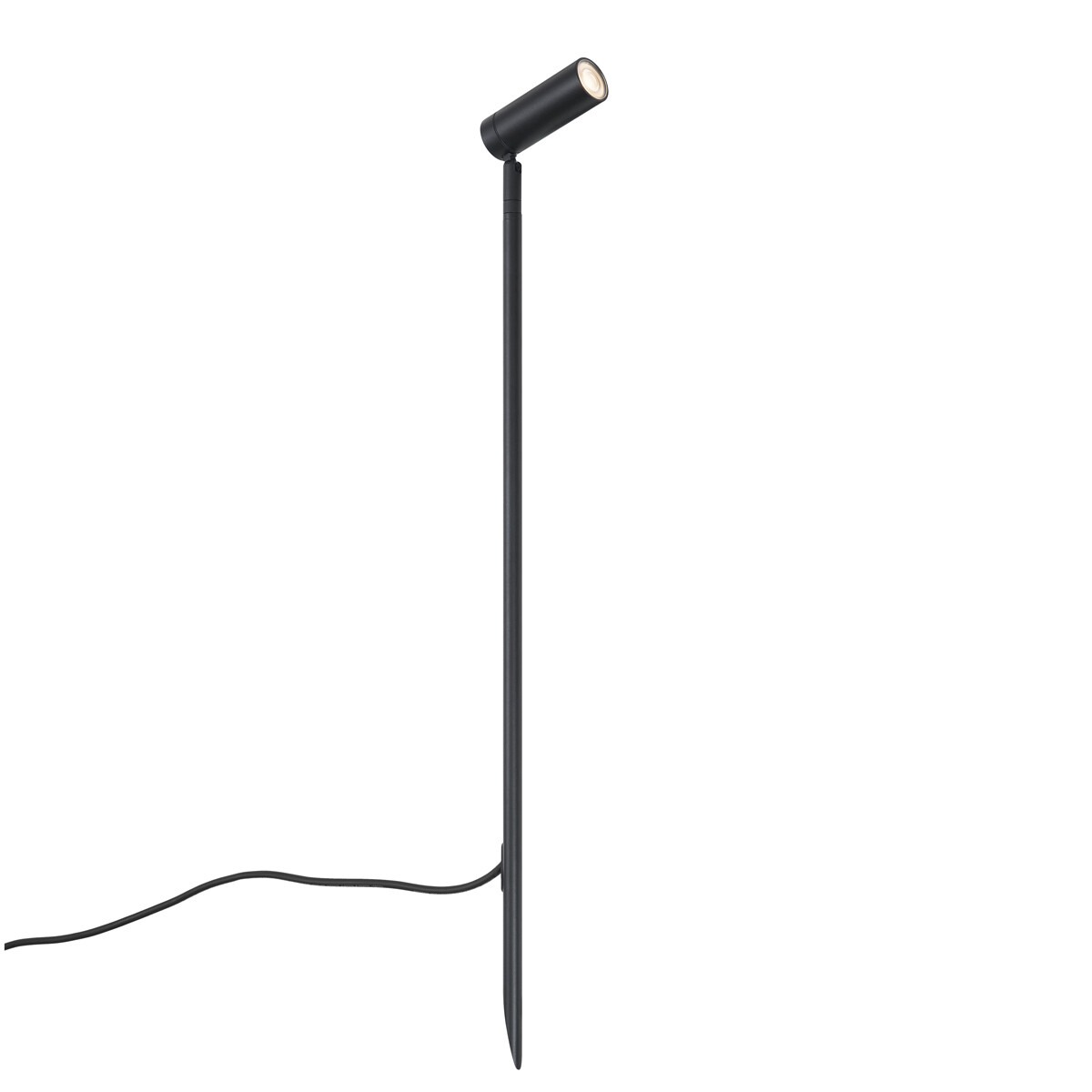 Bodové svítidlo černé 80 cm vč. LED nastavitelné IP65 vč. kabelu a zástrčky - Carl